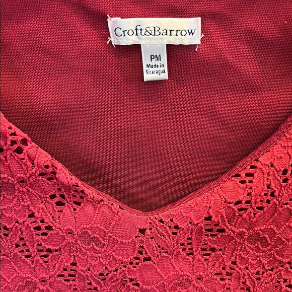 Croft & Barrow Red Fitted Sleeveless‎ Tank Top - Picture 2 of 7